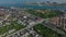 High angle view of train station and Kastellet fortress near sea coast. Aerial view of city. Copenhagen, Denmark