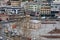 High angle zoomed view of Selman Aga Mosque in the district of Uskudar, located in the Bosphorus, Istanbul, Turkey on April 8,