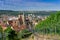 High anlge view of the beautiful old town of Esslingen am Neckar