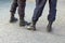 High army  black boots . Police men uniform