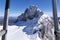 The high Austrian region of Dachstein, view of the mountain from the cable car station. Austria.