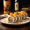 High Belgian Witbier Sushi Plate With Swirling Vortexes