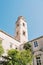 High bell tower of the Dominican monastery. Dubrovnik, Croatia