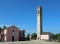 High bell tower on the square of Lio Piccolo Town