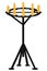 High black metal candelabrum with eight candles illustration