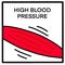 High blood pressure hand drawn vector illustration in cartoon comic style red vessel