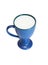 High blue cup of milk isolated