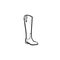 High boot hand drawn outline doodle icon.