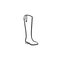 High boot hand drawn outline doodle icon.