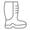 High boots thin line icon. Shoes vector illustration isolated on white. Footwear outline style design, designed for web