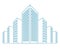 High buildings, residential house, tenement houses, apartment blocks, condominiums, city view in outline style. vector