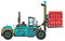 High Capacity Forklift or Heavy Duty Forklift vector