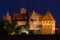 High Castle of the Malbork Castle at Night