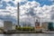 High chimney and heat generation equipment of Hammarbyverket, heating plant in Martensdal, Sodra Hammarbyhamnen, Stockholm at