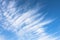 High cirrus clouds with blue sky background.