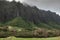 The high cliffs bordering Kualoa valley , Oahu, Hawaii, USA