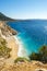 High Clifftop View Empty Turquoise Beach Kaputas