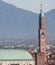 High clock tower called Torre Bissara in Vicenza in Italy