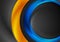 High contrast blue orange abstract circles corporate background