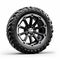 High-contrast Realism Atv Tire Design On White Background