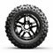 High-contrast Realism Atv Tire On White Background