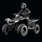 High-contrast Shaded Atv Rider: Monochromatic Graphic Design