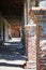 High Contrast shot of Arches, Corridor and Pillars in a Historic Spanish Mission Church in California During the day