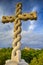 High Cross or Cruz Alta of Portugal Located in Sintra Hills with Famous Pena Palace on Background