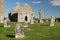 High Cross and temple. Clonmacnoise. Ireland