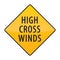 high cross winds warning sign. Vector illustration decorative design