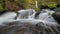 High definition movie of long exposure smooth water flowing over Dry Creek Falls in Cascade Locks Oregon Spring season 1080p