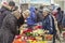 High demand for flowers in connection with international women\'s day on the streets
