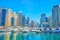 High density urban architecture of Dubai Marina, UAE