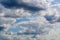 High detail fluffy clouds on blue sky background