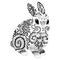 High detail patterned rabbit in zentangle style.