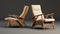 High Detail Rattan Armchairs In Zbrush Style - 32k Uhd
