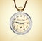 High detail and reflective pocket watch. Clock on a rope. For design projects, banners and printed materials.