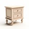 High Detail Sepia Tone Nightstand With Two Drawers And Shelf