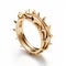 High Detail Vorticism Gold Spike Ring - Inspired By Crown