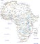 High detailed Africa road map with labeling.