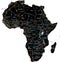 High detailed Africa road map with labeling - Black.