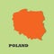 A high detailed colorful Poland map