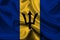 High detailed flag of Barbados. National Barbados flag. North America. 3D illustration