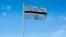 High detailed flag of Botswana. National Botswana flag. Africa. 3D Render. Sky Background