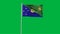 High detailed flag of Christmas Island. National Christmas Island flag. 3D illustration. Green Background