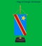 High detailed flag of Congo-Kinshasa. National Congo-Kinshasa flag. Africa. 3D illustration