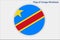 High detailed flag of Congo-Kinshasa. National Congo-Kinshasa flag. Africa. 3D illustration