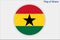 High detailed flag of Ghana. National Ghana flag. Africa. 3D illustration