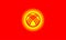 High detailed flag of Kyrgyzstan. National Kyrgyzstan flag. Asia. 3D illustration