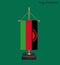 High detailed flag of Malawi. National Malawi flag. Africa. 3D illustration